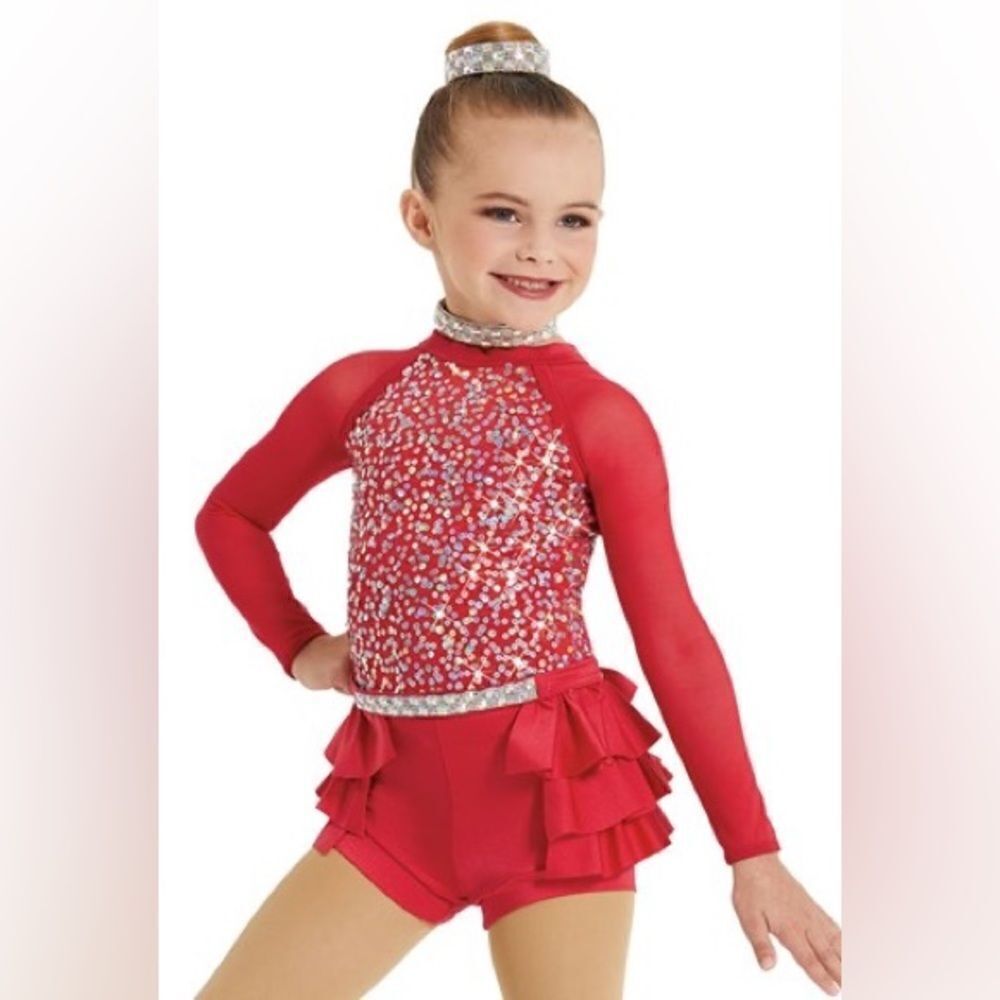 WEISSMAN Dance red sequin rhinestone Costume tutu This Is Me 12205 Child LC